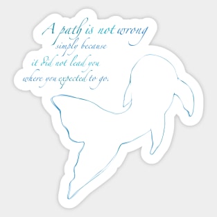 No Wrong Path Inspirational Quote With Koi (White Version) Sticker